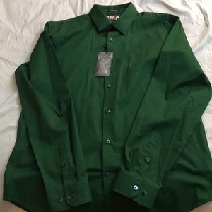 Dark green men’s button down